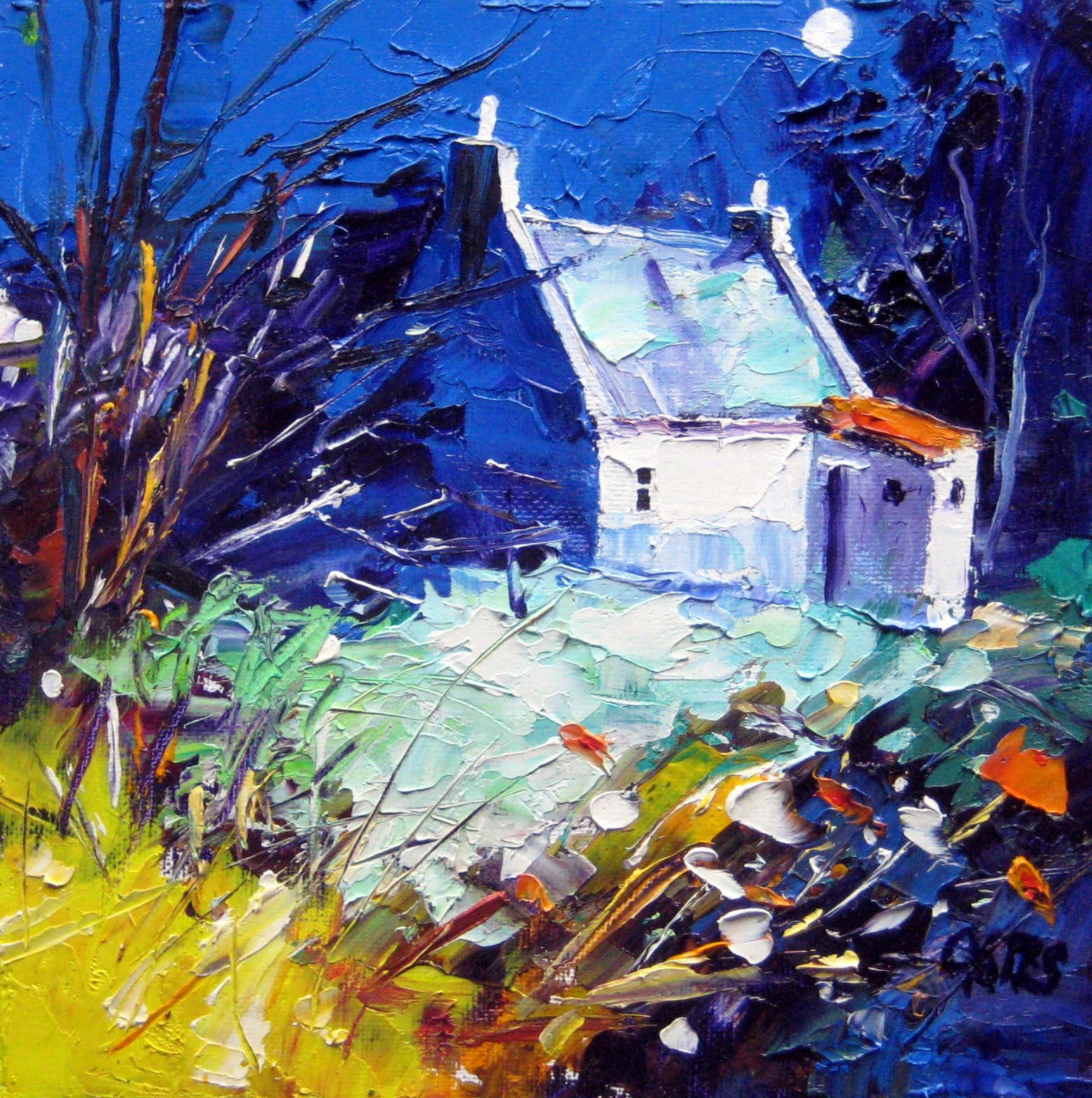 'Full Moon, Perthshire' by artist Martin Oates